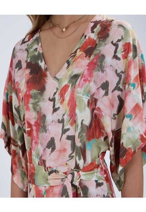 Enterizo Para Mujer Manga Corta Color Rojo Marca Ostu #40320104