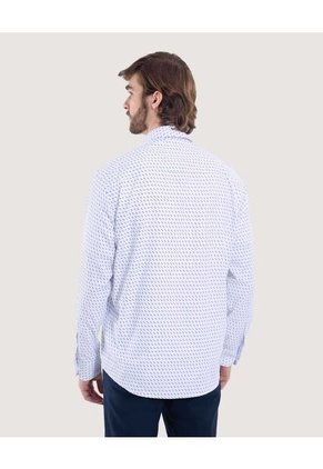 Camisa Para Hombre Manga Larga Con Bolsillo Cuello Casual M Color Blanco Marca Ostu #60010858
