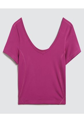 Camiseta Para Mujer Manga Corta Color Fucsia Marca Ostu #40092081