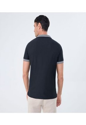 Polo Para Hombre Cuello Tejido Sin Bolsillo Color Negro Marca Ostu #60110751