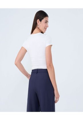 Body Para Mujer Manga Corta Color Hueso Marca Ostu #40200165