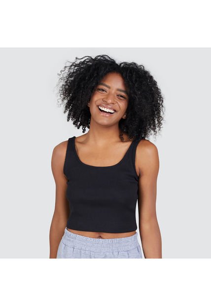 Crop Top Para Mujer Manga Sisa Color Negro Marca Ostu #40091329