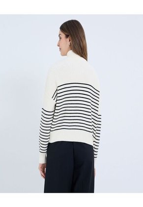 Saco Para Mujer Cuello Alto O Cuello Tortuga Color Crema Marca Ostu #40330091