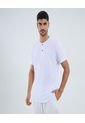 Camiseta Para Hombre Manga Corta Cuello Henley Color Blanco Marca Ostu #60091668 de Ostu
