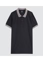 Polo Para Hombre Cuello Tejido Sin Bolsillo Color Negro Marca Ostu #60110751 de Ostu