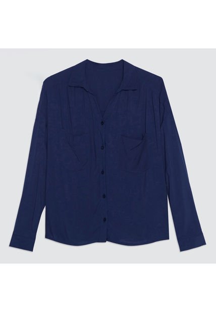 Blusa Para Mujer Manga Larga Color Azul  Marca Ostu #40120749