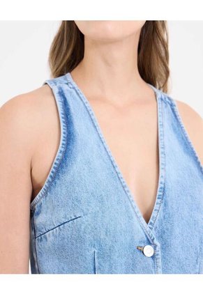 Chaleco  Para Mujer Plano Color Azul Marca Ostu #40250028