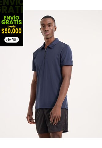 Polo Para Hombre Cuello Maquina Sin Bolsillo Color Azul Marca Ostu #60110830 Ostu