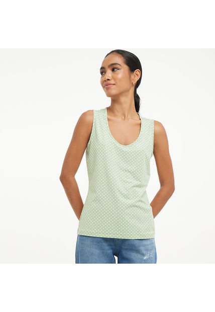 Top Para Mujer Cuello Redondo Color Verde  Marca Ostu #40220259