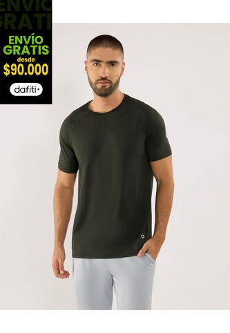 Camiseta Para Hombre Manga Corta Cuello Redondo Color Verde Marca Ostu #60091719 Ostu