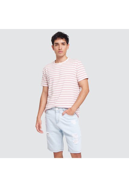 Bermuda Para Hombre Regular Color Azul  Marca Ostu #60100239