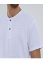 Camiseta Para Hombre Manga Corta Cuello Henley Color Blanco Marca Ostu #60091668 de Ostu
