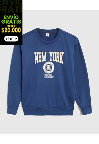 Buzo Infantil Niño Cuello Redondo Color Azul Marca Ostu #80060176 Ostu