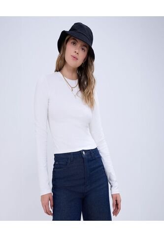 Camiseta Para Mujer Manga Larga Color Crema Marca Ostu #40092253 Ostu