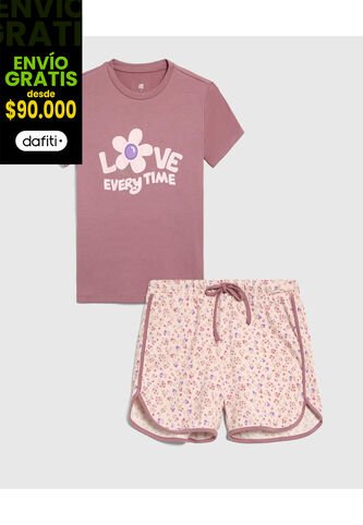 Pijama Infantil Niña M/C P/C Color Morado Marca Ostu #90040077 Ostu