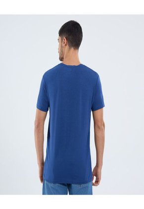 Camiseta Para Hombre Manga Corta Cuello Redondo Color Azul Marca Ostu #60091652