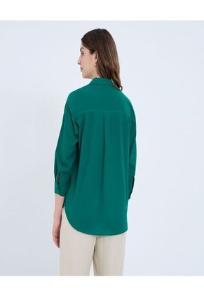 Camisa Para Mujer Manga 3/4 Color Verde Marca Ostu #40010298