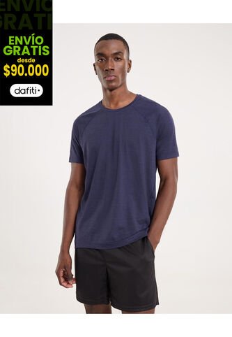 Camiseta Para Hombre Manga Corta Cuello Redondo Color Azul Marca Ostu #60091720 Ostu