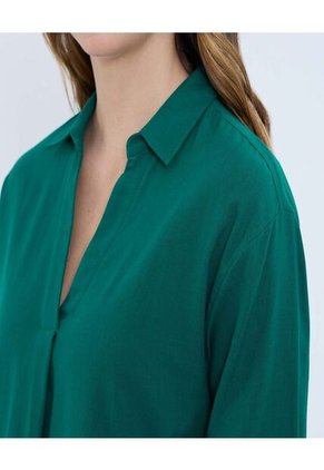 Camisa Para Mujer Manga 3/4 Color Verde Marca Ostu #40010298
