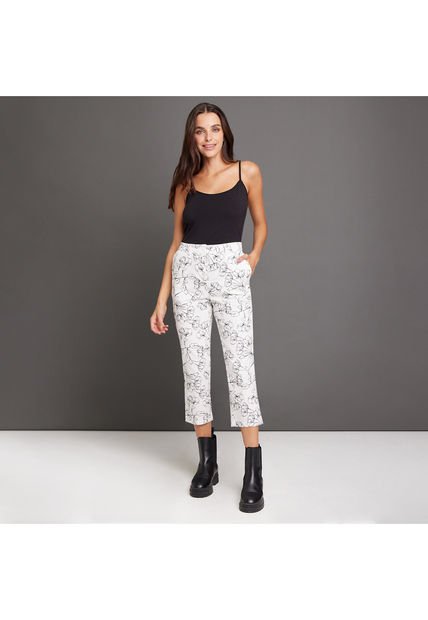 Pantalon Para Mujer Capri Color Crudo Marca Ostu #40070404