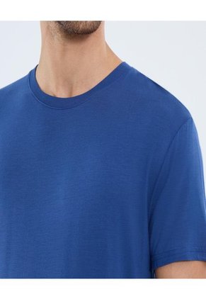 Camiseta Para Hombre Manga Corta Cuello Redondo Color Azul Marca Ostu #60091652