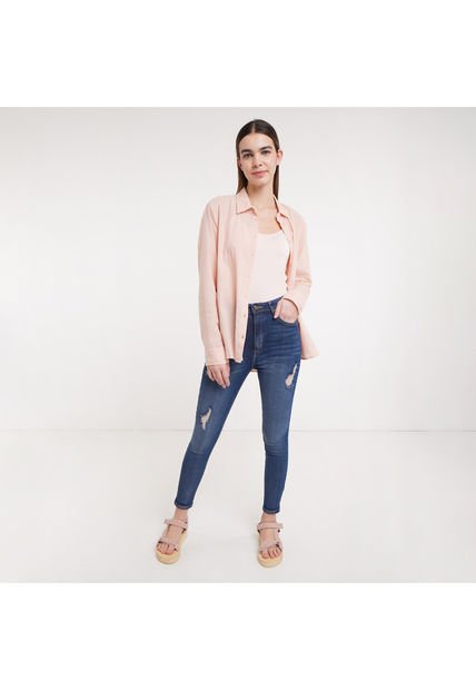 Jean Para Mujer Skinny Color Azul  Marca Ostu #40160274