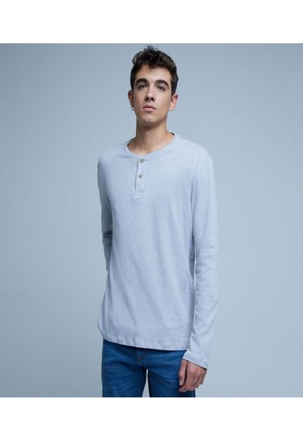 Camiseta Para Hombre Manga Larga Color Gris Marca Ostu #60091203