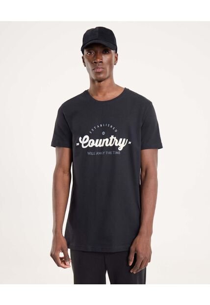 Camiseta Para Hombre Manga Corta Cuello Redondo Color Negro Marca Ostu #60091707