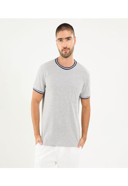Camiseta Para Hombre Manga Corta Cuello Redondo Color Gris Marca Ostu #60091662