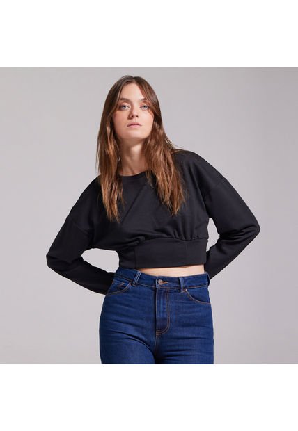 Buzo Para Mujer Cuello Redondo Color Negro Marca Ostu #40060271