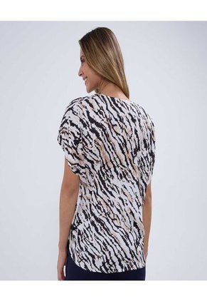 Blusa Para Mujer Manga Corta Color Crema Marca Ostu #40121051