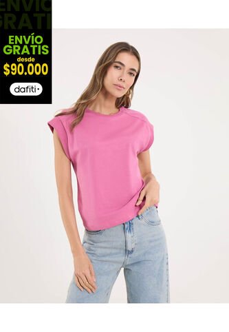 Camiseta Para Mujer Manga Sisa Cuello Redondo Color Morado Marca Ostu #40092610 Ostu