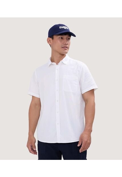 Camisa Para Hombre Manga Corta Con Bolsillo Color Blanco Marca Ostu #60010659