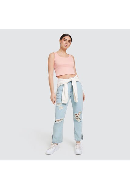 Crop Top Para Mujer Manga Sisa Color Naranja Marca Ostu #40091509