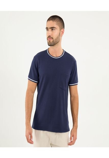 Camiseta Para Hombre Manga Corta Cuello Redondo Color Azul Marca Ostu #60091662