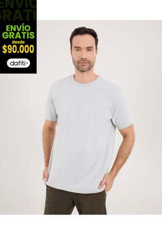 Camiseta Para Hombre Manga Corta Cuello Redondo Color Gris Marca Ostu #60091791 Ostu