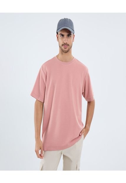 Camiseta Para Hombre Manga Corta Cuello Redondo Color Rosa Marca Ostu #60091643