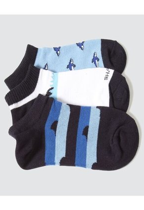 Medias Infantil Niño Invisible Algodon Color Negro Marca Ostu #80980078