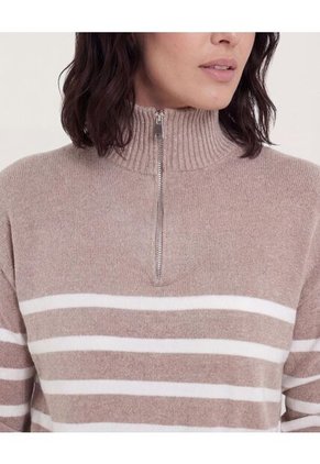 Saco  Para Mujer Cuello Alto O Cuello Tortuga Color Café Marca Ostu #40330081