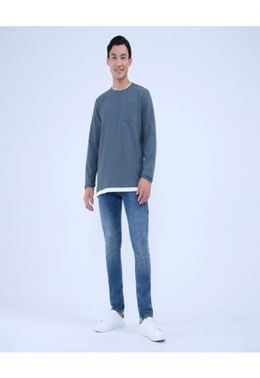Jean Para Hombre Slim Color Azul Claro Marca Ostu #60160411