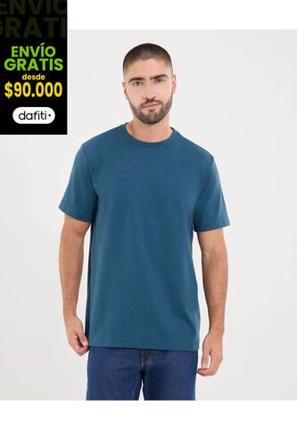 Camiseta Para Hombre Manga Corta Cuello Redondo Color Azul Marca Ostu #60091787 Ostu
