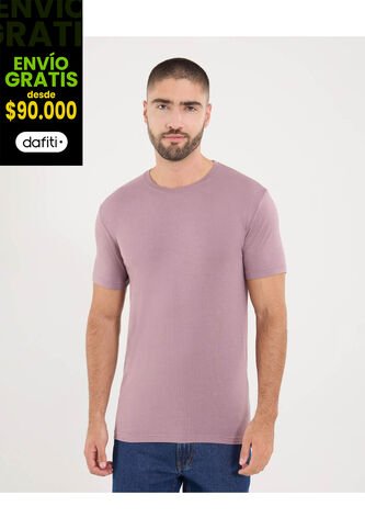 Camiseta Para Hombre Manga Corta Cuello Redondo Color Morado Marca Ostu #60091796 Ostu