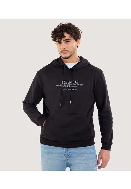 Buzo Para Hombre Hoodie Color Negro Marca Ostu #60060460