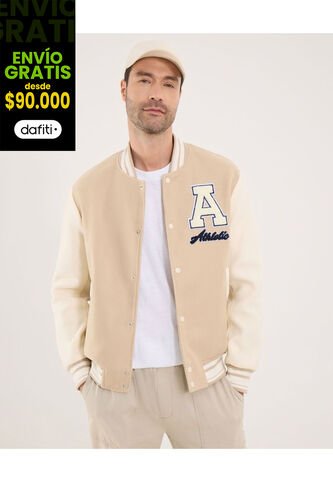 Chaqueta Para Hombre Bomber Color Beige Marca Ostu #60080176 Ostu