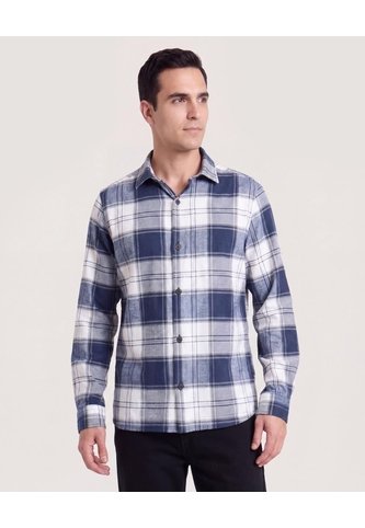 Camisa Leñadora  Para Hombre Azul Ostu Ostu