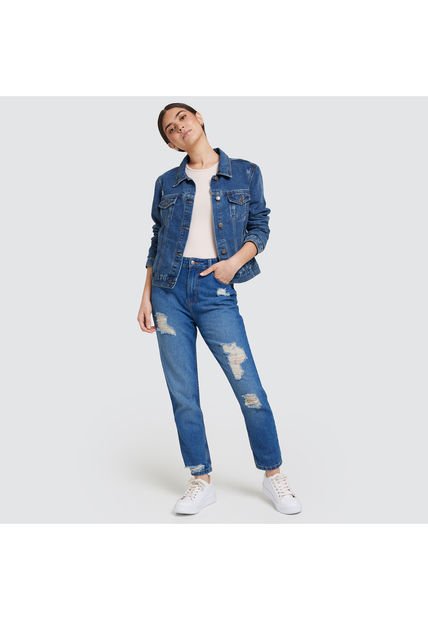 Jean Para Mujer Mom Color Azul  Marca Ostu #40160255