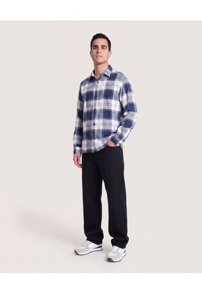 Camisa Leñadora  Para Hombre Azul Ostu