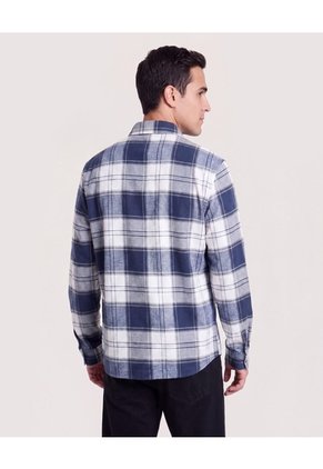 Camisa Leñadora  Para Hombre Azul Ostu