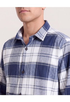 Camisa Leñadora  Para Hombre Azul Ostu