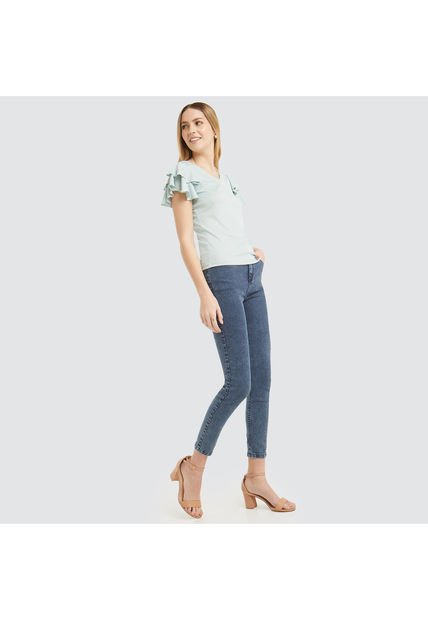 Jean Para Mujer Skinny Color Azul  Marca Ostu #40160223